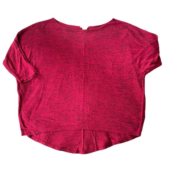 Ultra Teeze Women Plus Size 2x Red Melange Sweater Top Blouse Shirt Tunic Hi Lo - Picture 1 of 7